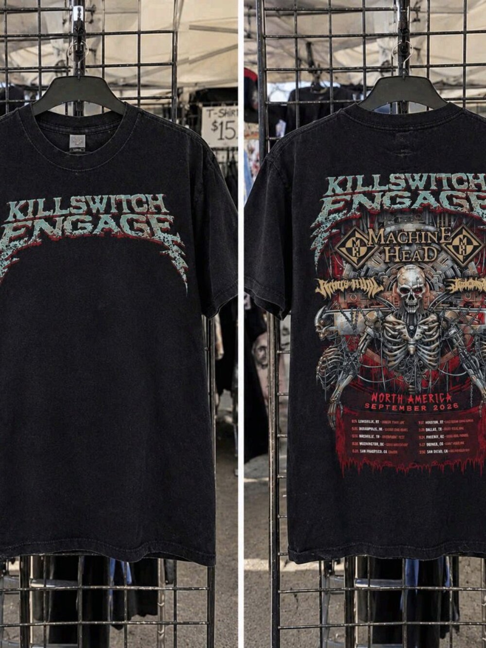 Killswitch Engage Machine Head North America Tour 2926 Black T-Shirt